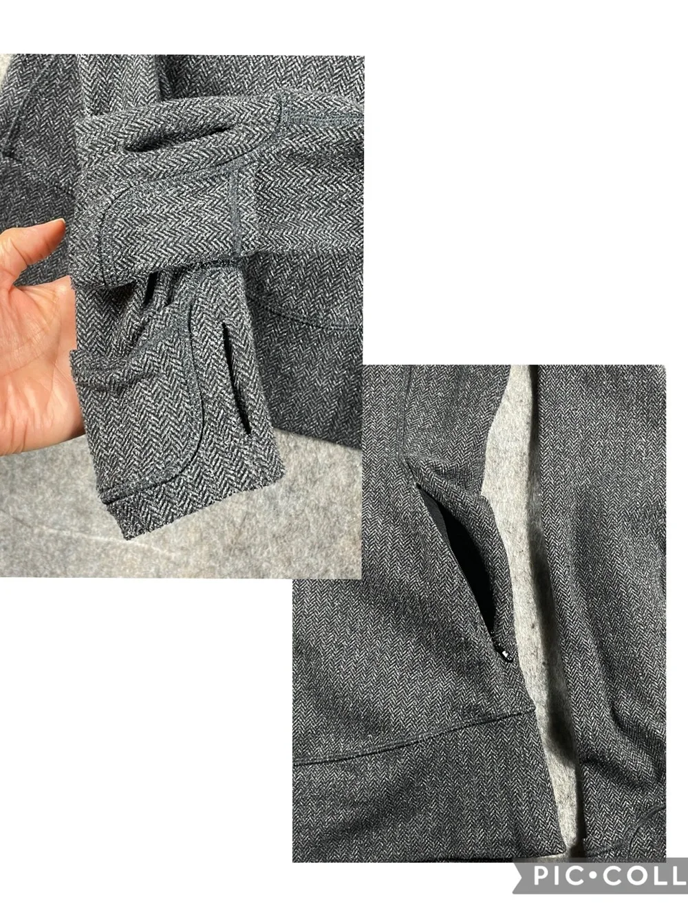 Lululemon Think Fast Pullover Heathered Herringbone Black Athletic Outdoors Sz 6